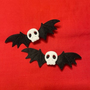 Skull Black Bat Wing Emo Goth Hair Clip