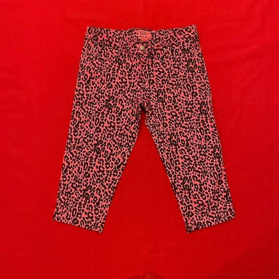 Tripp NYC Hot Pink and Black Leopard Print Capri … - image 1