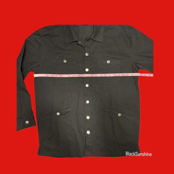 Skull Print Button Up Oversized Goth Men Shirt Ja… - image 3