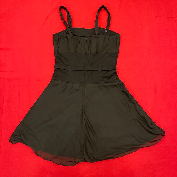 VTG Tripp NYC Black Lock Goth Dress S - image 4
