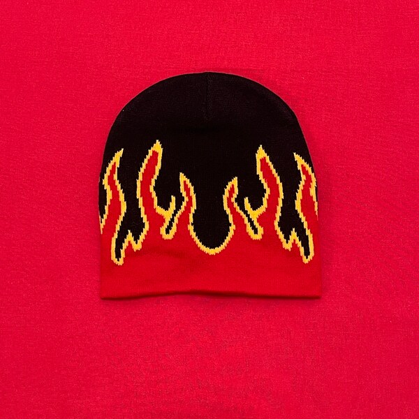 Flame Nu Metal Mall Goth Beanie Hat