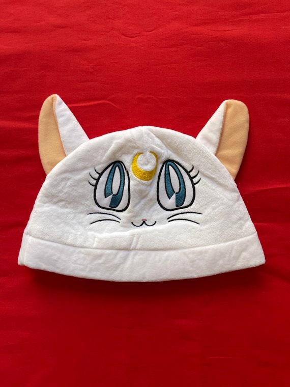 Sailor Moon Luna Artemis Cat Ear Fuzzy Hat Gem