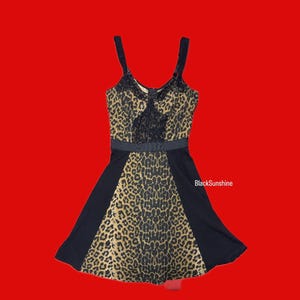 Tripp NYC Leopard Lace Bodice Dress S