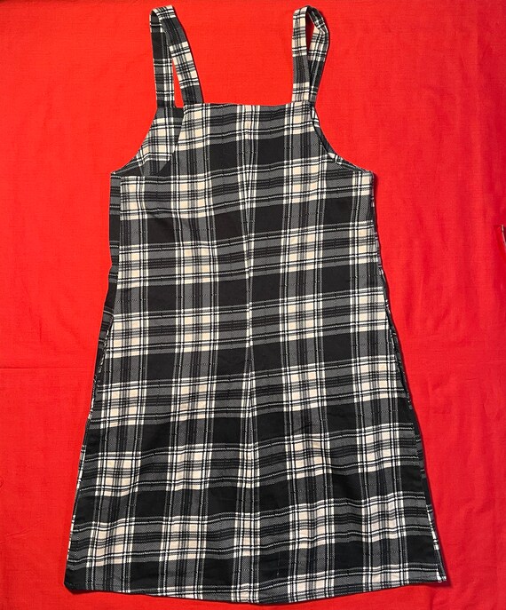 Hot Topic Pink Black Plaid Full Zipper Dress XS - image 2