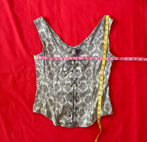 VTG Morbid Threads Goth Corset Front Lacing L - image 4