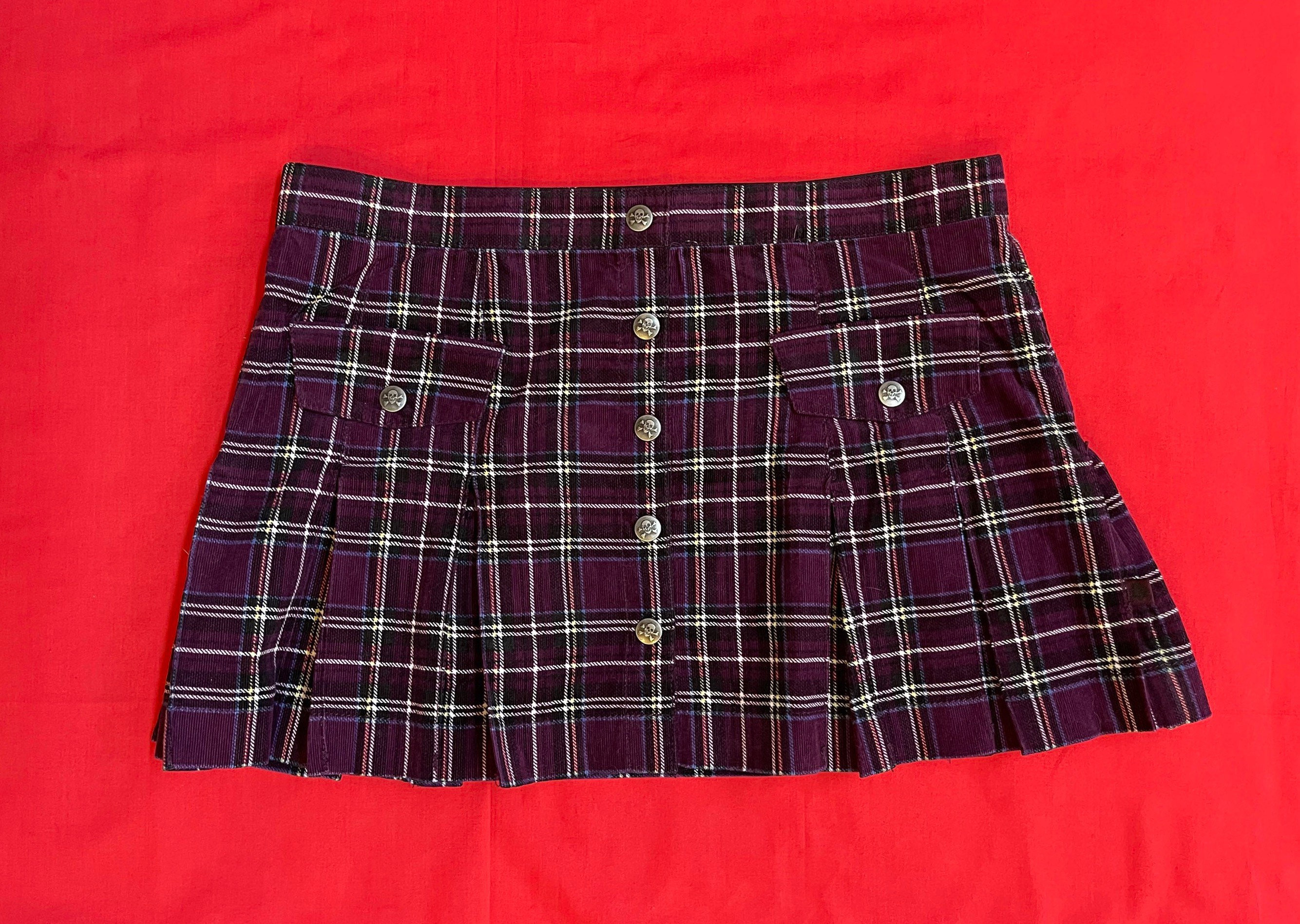 Tripp Nyc Mini Skirt Red Buffalo Plaid Tulle XL Suspenders School Girl ...