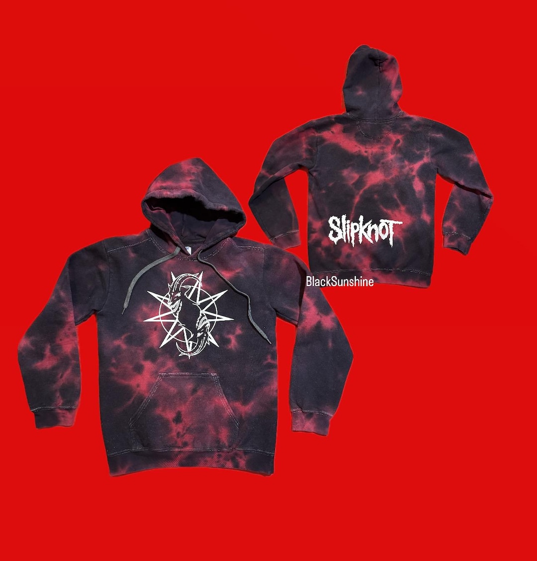 Slipknot Goat Red Black Tie Dye Nu Metal Pullover Hoodie S - Etsy