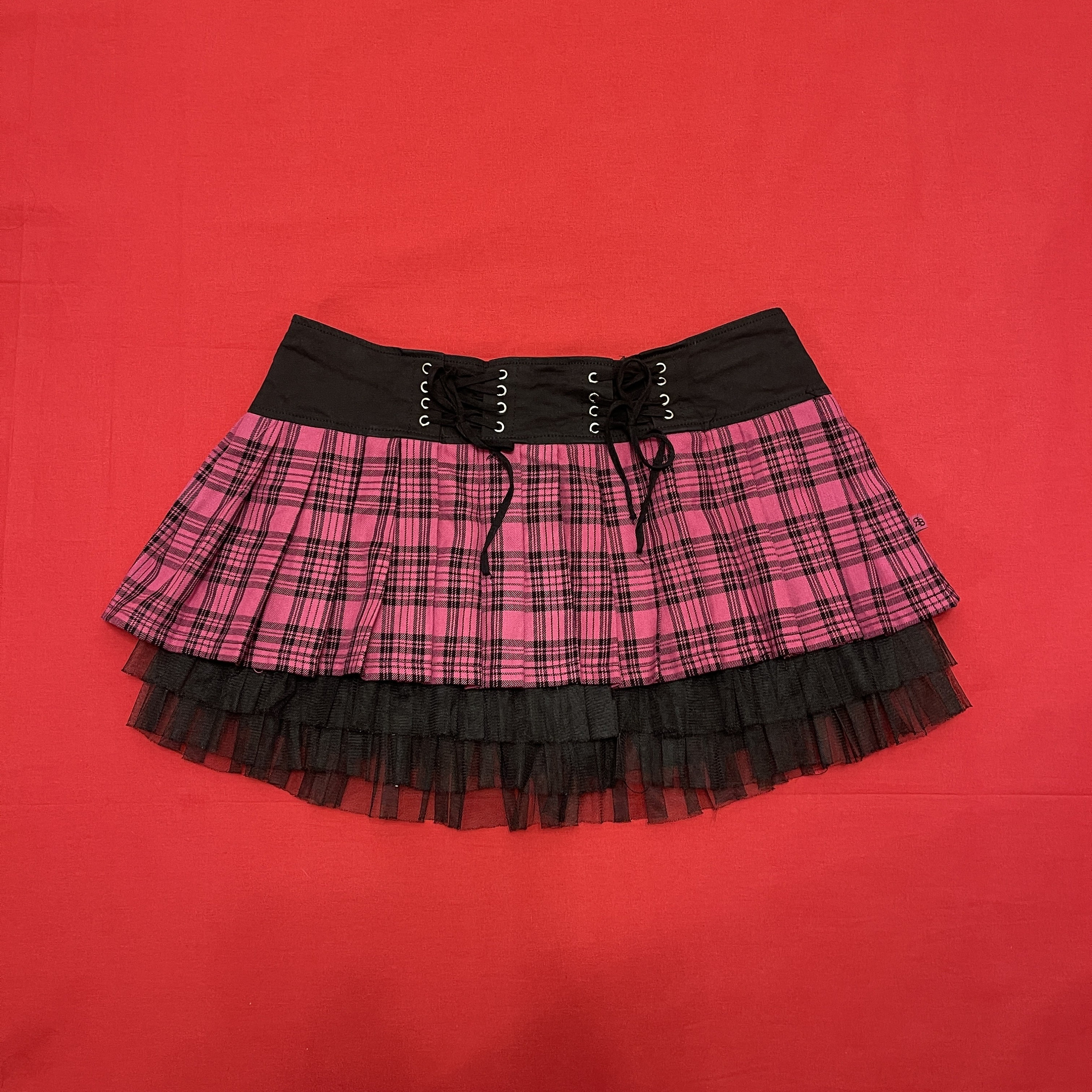 TRIPP NYC - PLEATED SKIRT PINK PLAID