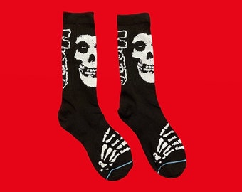 Misfits Fiend Skull Punk Rock Socks