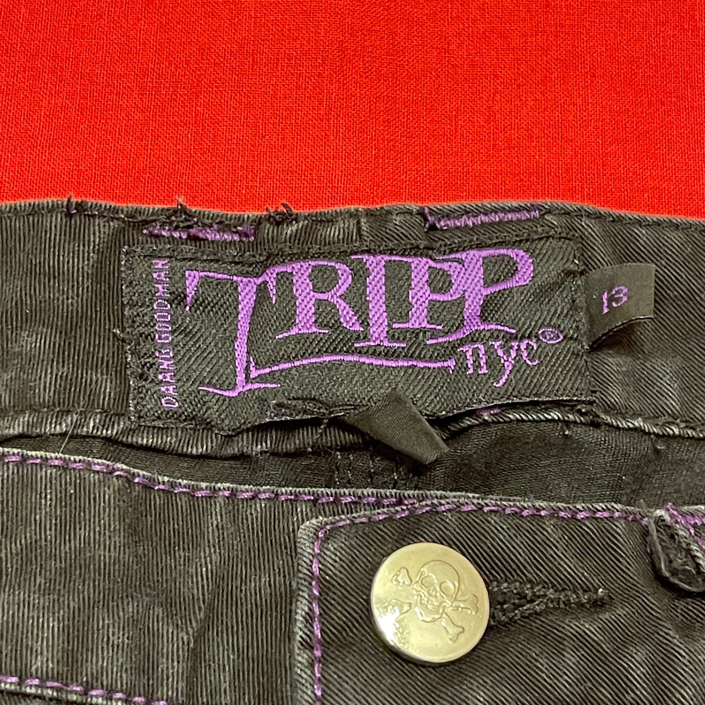VTG Tripp NYC Purple Bondage Strap Chain Mall Goth Pants VTG Tripp NYC Purple Bondage Strap Chain Mall Goth Pants