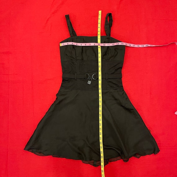 VTG Tripp NYC Black Lock Goth Dress S - image 3