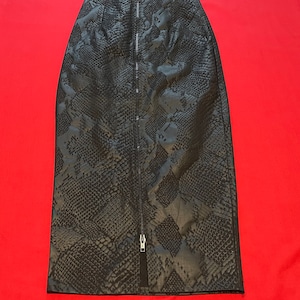NWT 1980&#39;s Tripp NYC Pencil Snake Zipper Skirt S