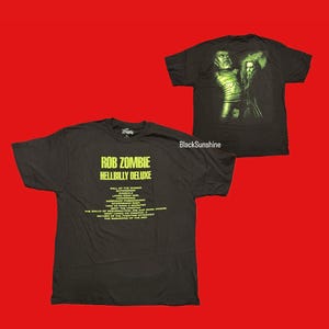 Rob Zombie Hellbilly Deluxe Tracklist Double Graphic Nu Metal Band Shirt XL