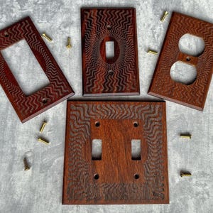 Engraved Wood Light Switch Cover Ironwood, Wood Switch Plate Cover, Light Switchplate, Wallplate, Outlet Cover, Wall Decorative Cover