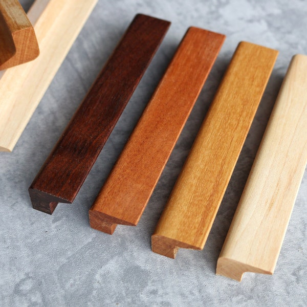 Hardwood Wood Drawer Pulls Wooden Modern Wood Pull Solid Wood Wardrobe Door Pull Wood Cabinet Pulls Handles Kitchen Hardware