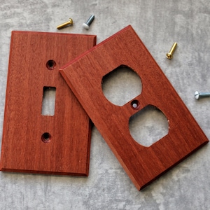 Wood Switch Plate Cover, Real Redwood,  Light Switch Cover, Wood Light Switch Cover, Outlet Cover, Duplex, Wood Outlet Cover, Wall Switch