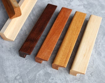 Hardwood Wood Drawer Pulls Wooden Modern Wood Pull Solid Wood Wardrobe Door Pull Wood Cabinet Pulls Handles Kitchen Hardware