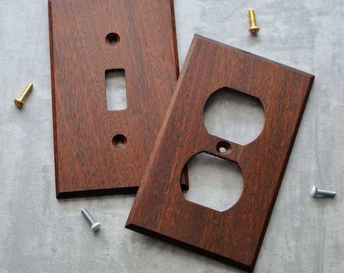 Wood Light Switch Cover, Real Ironwood, Light Switch plate, Wallplate, Wood Switch Plate Cover, Duplex Outlet Cover, Wall Decorative Cover