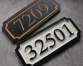 House Number Sign, Engraved Wood Address Sign For Home or Office, Home Address Sign, Modern House Numbers, House Warming gift, Classic