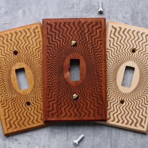 Engraved Wood Light Switch Cover, Wood Switch Plate Cover, Light Switchplate, Wallplate, Outlet Cover, Wall Decorative Cover