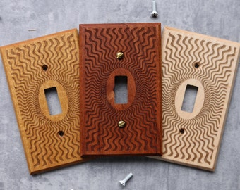 Wood Light Switch Cover, Wood Switch Plate Cover, Engraved Light Switchplate, Wallplate, Outlet Cover, Wall Decorative Cover