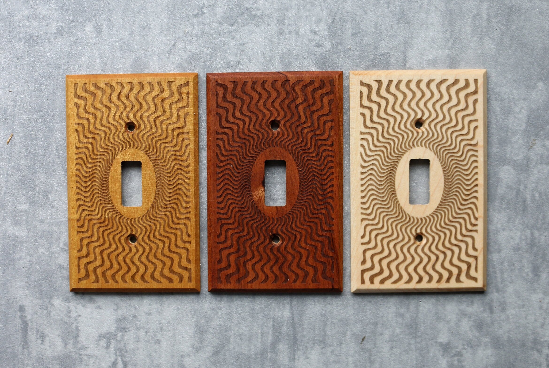 Wood Light Switch Cover, Wood Switch Plate Cover, Engraved Light ...