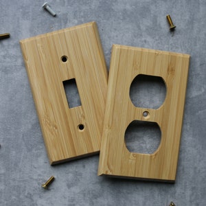 Wood Light Switch Cover, Real Bamboo, Switch Plate Cover, Wallplate, Wood Switch Plate Cover, Duplex Outlet Cover, Wall Decorative Cover