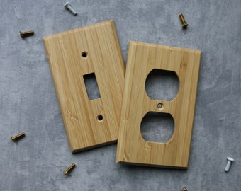 Real Bamboo Light Switch Cover: Wood Wall Plate