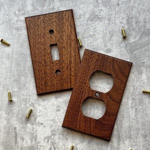 Wood Light Switch Cover, Real Walnut, Light Switchplate, Wallplate, Wood Switch Plate Cover, Duplex Outlet Cover, Wall Decorative Cover