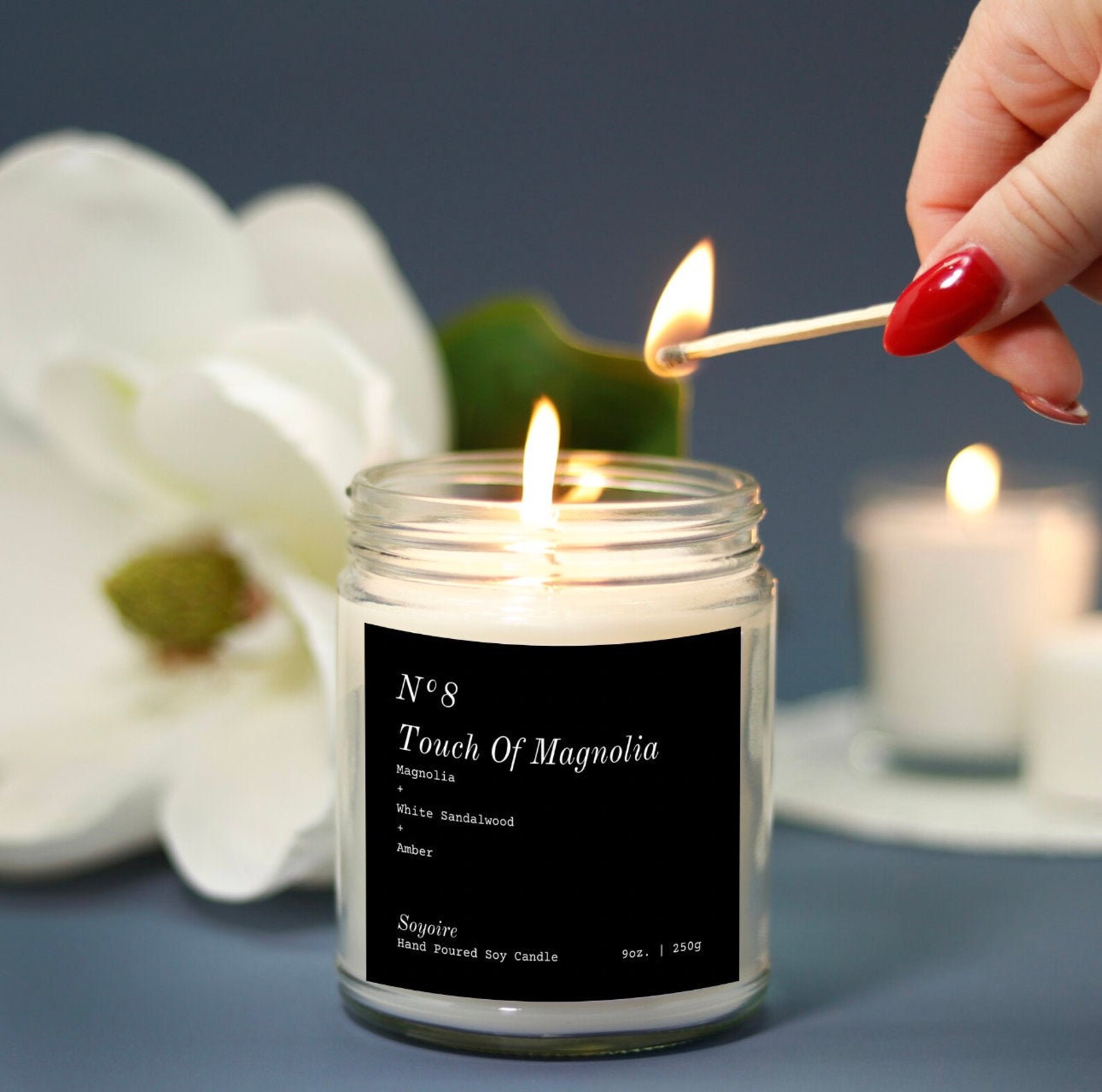 Magnolia Candle Summer Candles Summer Decor Scented Soy Etsy