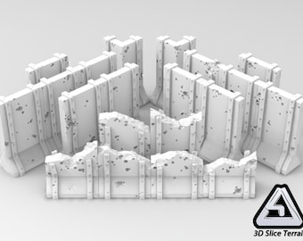 3D Printed Terrain: Blast Walls for 40k or 28 mm Tabletop Games