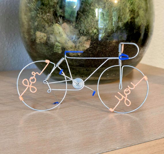 Bike, iron interior decoration, mountain bike, collectible gift, bicycle sculpture, small bicycle to give, Father's Day, handmade bicycle