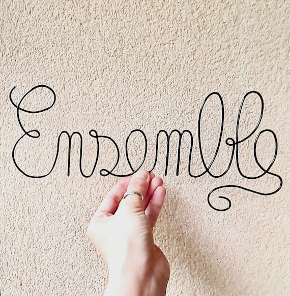 Together - charming wire word, home item, living room, bedroom or entryway decoration, gift for couple, friends, family