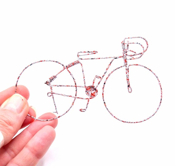 Miniature Wire Bicycle for Home Decor, Cyclist Birthday Gift, Mini Bicycle Sculpture, Mountain Bike, Dollhouse Bicycle