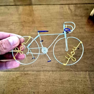 Miniature Wire Racing Bike, Perfect Gift for Cyclists and Collectors, Handmade Bicycle Sculpture, Adorable Mountain Bike