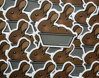 Bunny Loaf Sticker – 3” Waterproof Bread Rabbit Decal