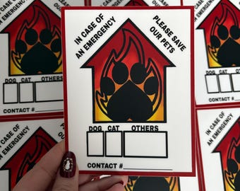 Tier Notruf Aufkleber - Fenster Aufkleber für Ersthelfer - Feuer Alarm
