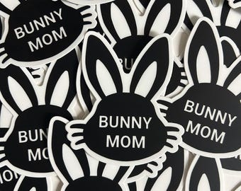 Adesivo de vinil Bunny Mom – Decalque de cabeça de coelho à prova d'água de 3” para amantes de coelhos