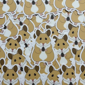 Syrian Hamster Sticker – 3” Vinyl Waterproof Cute Pet Decal Holding a Seed