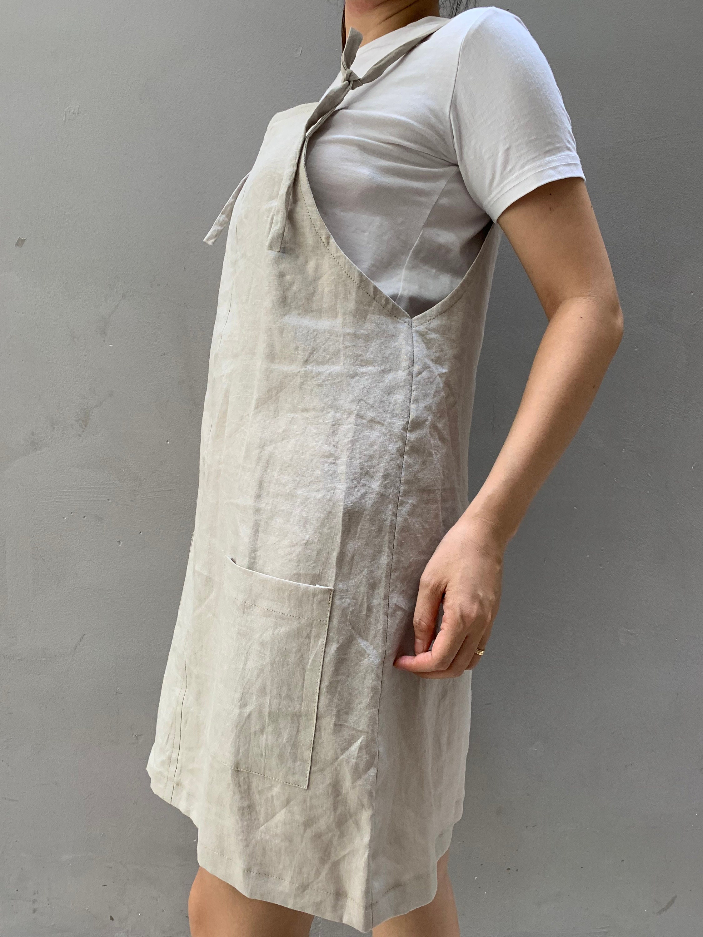 Linen Overall Dress Summer Linen Dress Linen Overall Skirt Etsy