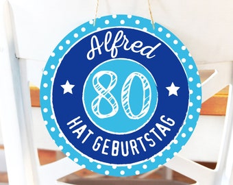 GEBURTSTAG Schild mit Namen Geburtstagskind Geburtstagsparty Geburtstagsschild Kindergeburtstag Party Deko Partydekoration personalisiert