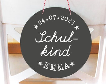 SCHULKIND Schild + Namen personalisiert Du bist erste Klasse Tafellook Türschild Schule dekoration Schulstart Schultüte Party endlich