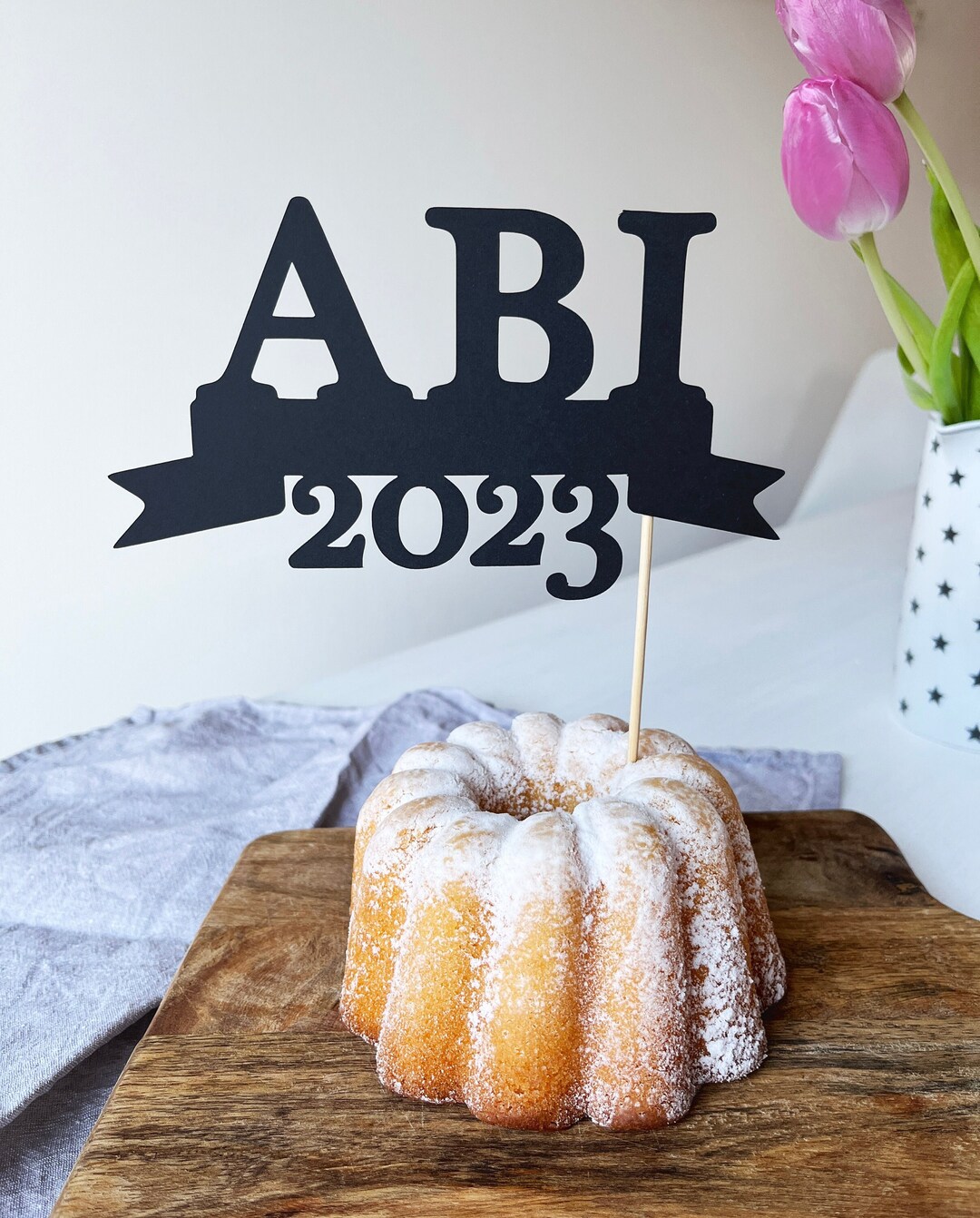 COLOFALLA Cake Topper „Abi Geschafft“ – Goldglitzer Tortendeko 2025