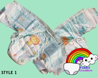 QuiltedCreations León o Mono ABDL Modificado a Pañal de Bebé Adulto de al menos 38 pulgadas