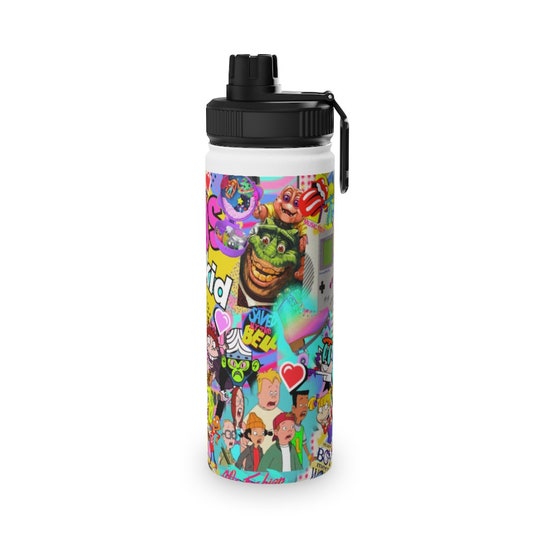 Disover 90's baby!! Stainless Steel Water Bottle, Sports Lid