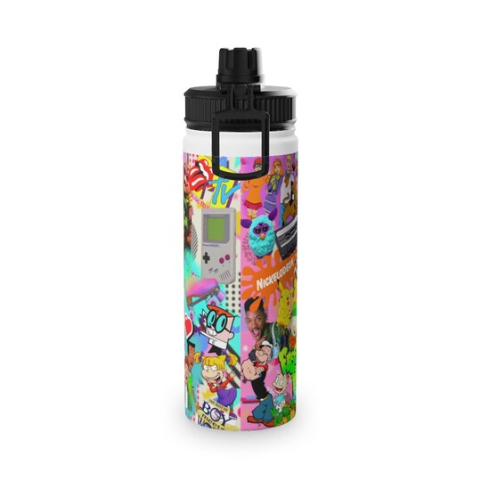 Disover 90's baby!! Stainless Steel Water Bottle, Sports Lid