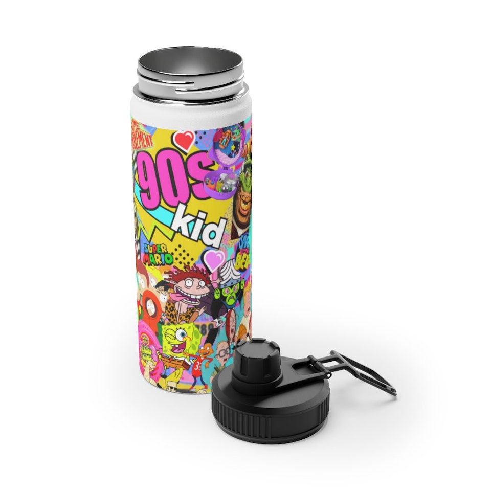 Discover 90's baby!! Stainless Steel Water Bottle, Sports Lid