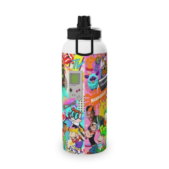 Disover 90's baby!! Stainless Steel Water Bottle, Sports Lid