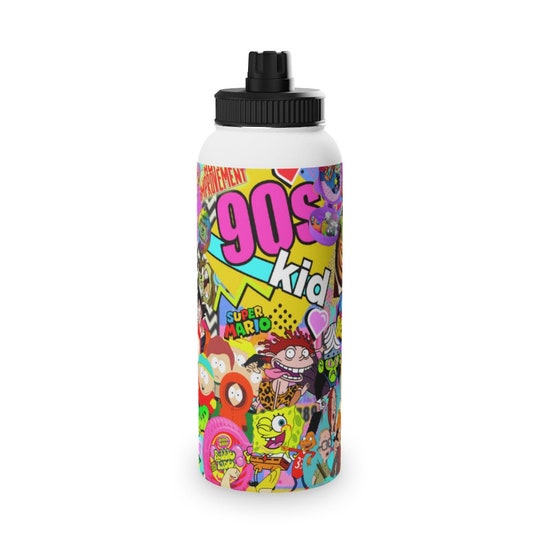 Disover 90's baby!! Stainless Steel Water Bottle, Sports Lid