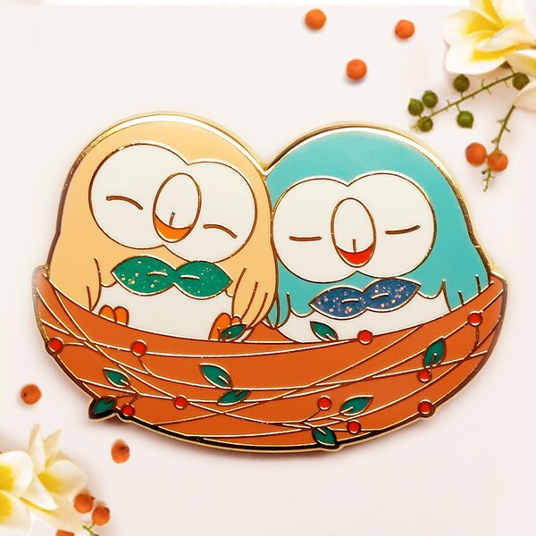 Sleeping Rowlet Enamel Pin